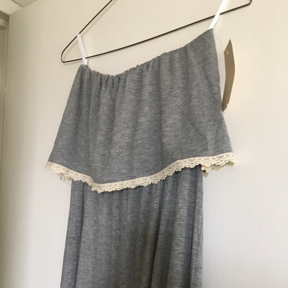 STRAPLESS MAXI  long summer DRESS RUFFLE FLOUNCE